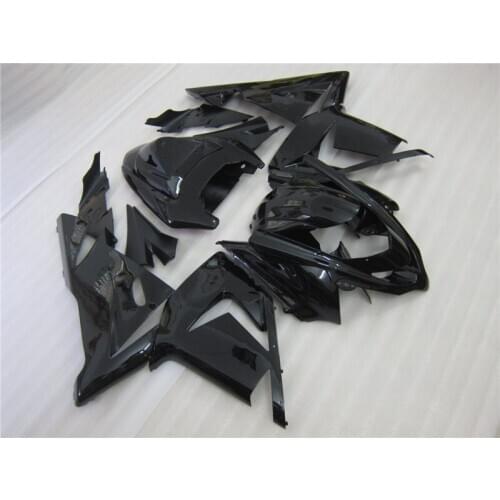 Custom painted Fairing kits for Kawasaki ZX10R 2004 2005 NINJA ZX-10R 04 05 all glossy black ABS aftermarket fairings set YV10