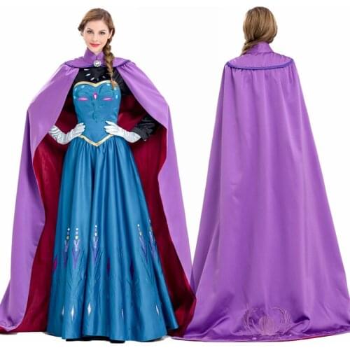 The Amazing Frozen Costume Halloween Cosplay Costume 3D Full Body Princess Elsa Suit Cape Dress Gloves