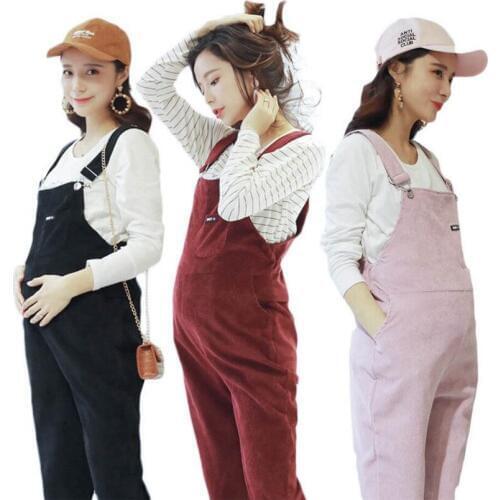 Women Pregnant Maternity Casual Cotton Trouser Suspender Overalls Bib Trouser Spring Autumn Maternity Clothing Pants Jumpsuit