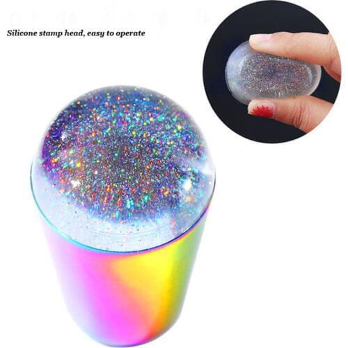 Clear Nail Stamper Magic Hollow Bottom Stamper Silicone For Nails Art Laser Silicone DIY Manicure for Nail Art Stamper Plate TH8