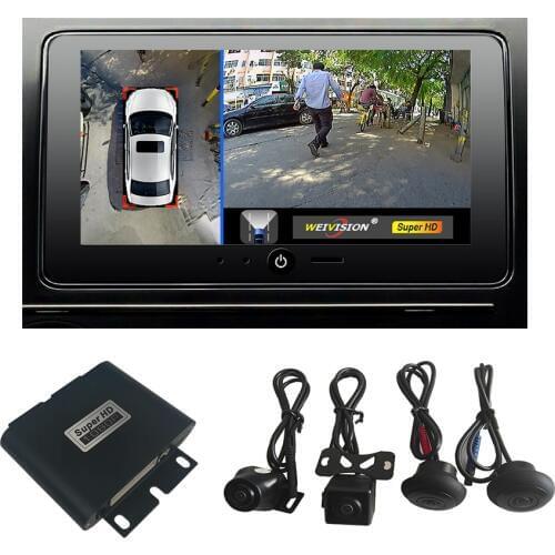 Weivision 1080P HD 360 bird View Surround System Panoramic View, All round View Camera system with DVR for Car Jeep Suv Van