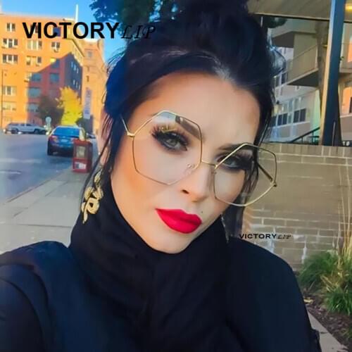 Men Sunglasses transparent lens Sun Glasses Lady Female UV400 Hot sale 2017 New hexagon Shapes Women Clear lens Brand Designer