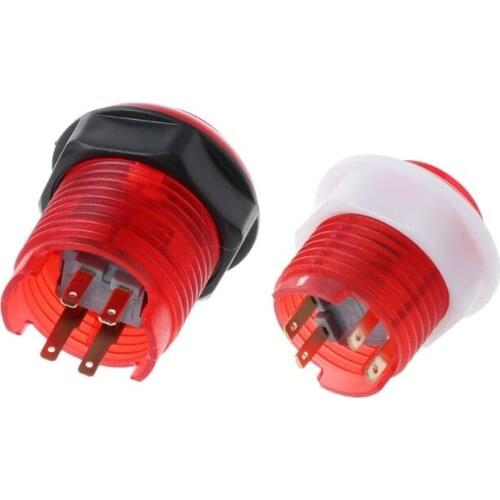 1pc 28mm/24mm LED Arcade Push Button Arcade Start Button Switch 5V Illuminated Button Arcade Cabinet Accessories A0KA