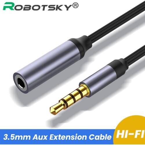 3.5mm Aux Jack Cable Male to Female Audio Extension Cable with Microphone Stereo Headphones For Xiaomi Redmi huawei AUX Cord