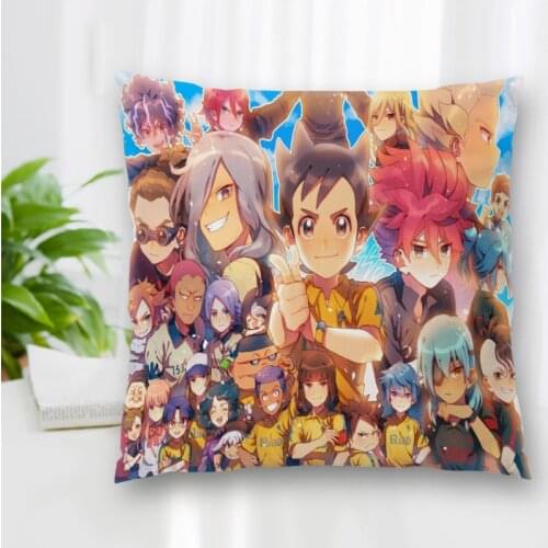 High Quality Custom Japanese Anime Inazuma Eleven Square Pillowcase Zippered Bedroom Home Pillow Cover Case 35X35cm 40x40cm