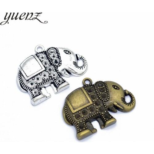 YuenZ 1pcs Antique silver color Elephant Charms Pendant jewelry findings for DIY Fit Necklace Accessories,Zinc Alloy D9183