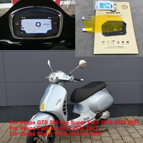 For Vespa GTS 300 hpe Super Tech / Elettrica 2019 2020 2021 Sprint 125 S (Euro 5) Cluster Screen Scratch Protection Film