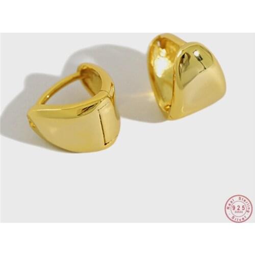 925 Sterling Silver European Geometric Triangle Stud Earrings For Women Punk Hip Hop Simple Temperament Wedding Jewelry Gift