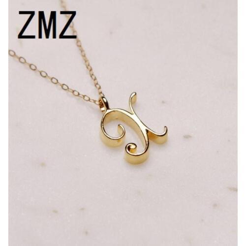 ZMZ 30pcs/lot 2019 Europe/US fashion English letter pendant lovely letter X text necklace gift for mom/girlfriend party jewelry