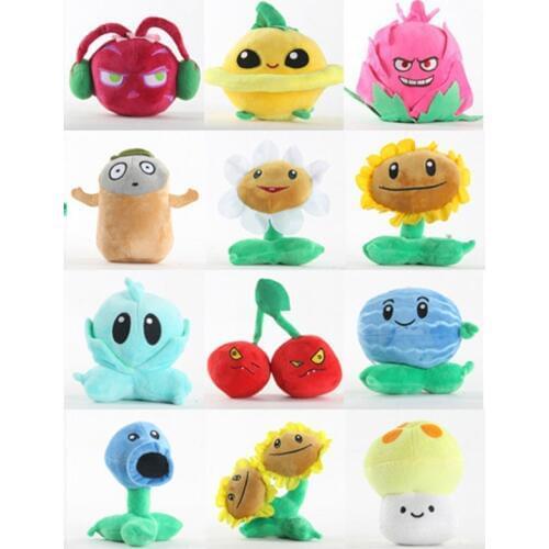 12pcs/lot Plants VS Zombies Plush Toys PVZ Plants Peluche Doll War Sunflower Soft Stuffed Toys Christmas Gifts For Kids