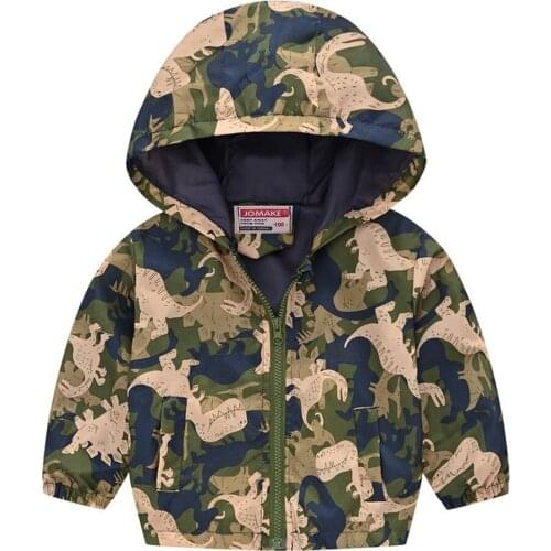 2021Autumn Children Jackets New 2- 6Y Cartoon Print Cute Fashion Baby Boys Girls Outerwear Coats Casual Hooded Jackets For Boys