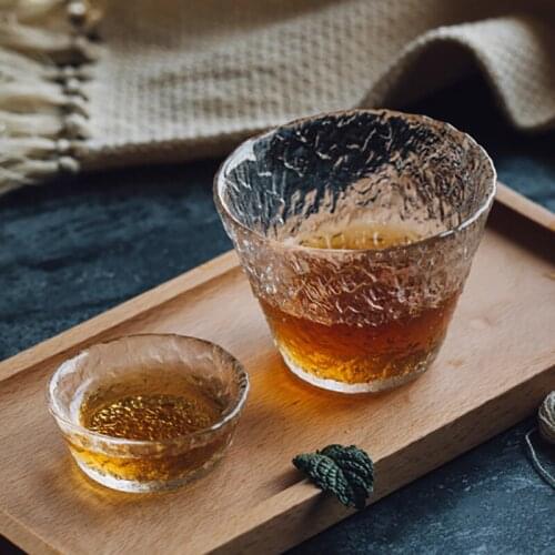 4 Pcs Glass Tea Cup with Japanese Style Kung Fu Accessories Green Puer Teacups Wine Glass Bowl Teaware Set Home Festival Gifts