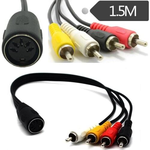 5 Pin Female Din Plug to 4 x RCA Phono Male Plugs Audio Cable 1.5m