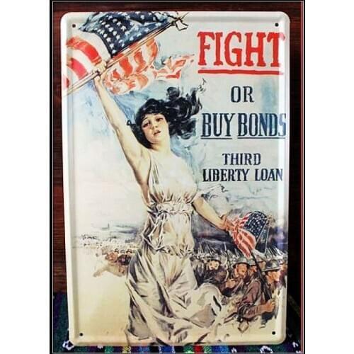 50pcs/lot Metal Sign shabby chic Fight or Buy Bonds Metal Tin Signs Bar Antique Metal Painting Decor for Home Club E-28