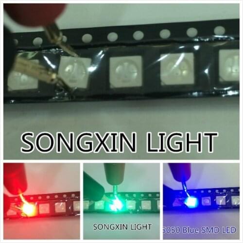 50pcs smd5050 LED SMD 5050 RGB Chip LED PLCC-6 Tricolor Red Green Blue LED Light Emitting Diode Lamp SMT Beads