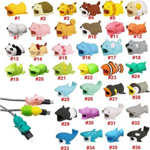 50pcs Cute 36 Animals Bite Cable Organizer Management Wire Protector for Charging Data Earphone Mouse Line Cable Wire