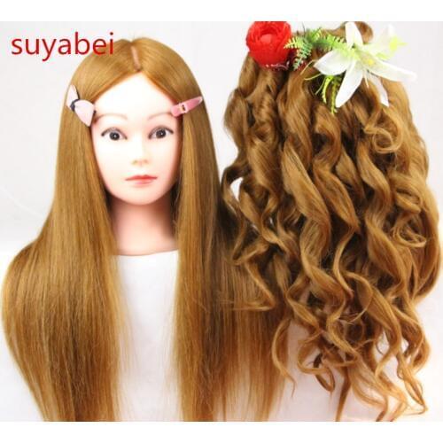 60CM hair length 95% natural hair mannequin head doll head with hair practice head hair dolls