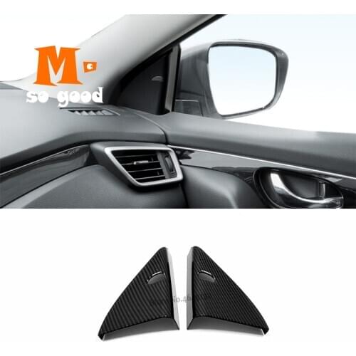 ABS Carbon fiber Trim Accessories for Nissan Qashqai J11 2015 16 17 18 2019 Car Front Inner Triangle speaker audio horn Cover