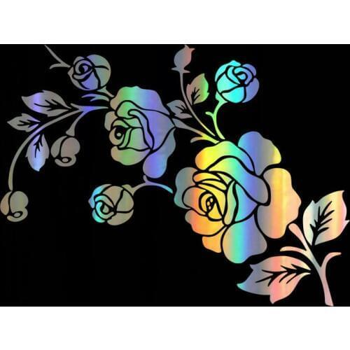 Car Sticker 3D 17.2*12.9CM Flower Fashion Decorative Bumper Funny Stickers and Decals Creative Vinyl Car Styling