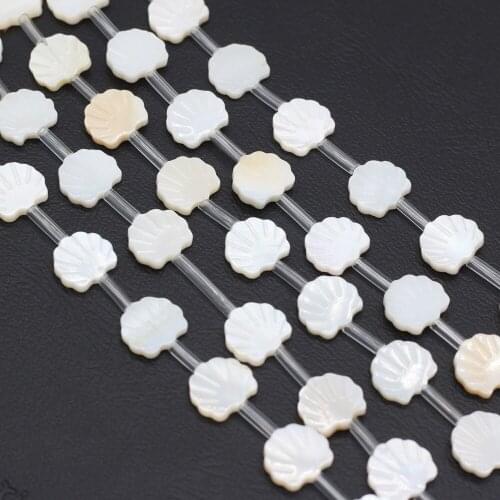 20pcs/lot Natural Freshwater Shell Beads Fashion White Scallop Loose Beaded for Making DIY Jewerly Necklace Accessories Gift