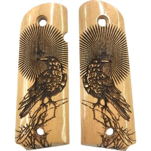 Colt 1911 Compatible Special Series Bird Pattern Laser Cut Wooden Grip Mod54