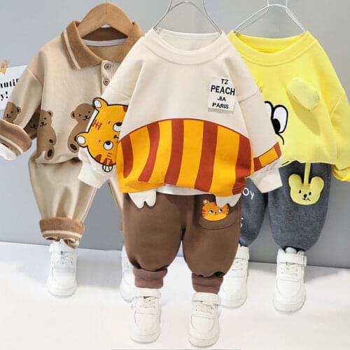 Childrens clothing baby long sleeve two piece set 1-4 year old girl spring and autumn new cartoon leisure sports suit