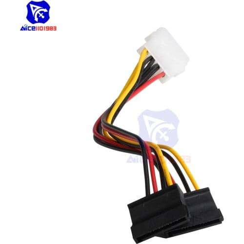 Diymore 4 Pin IDE Molex to 2 Serial ATA SATA Hard Drive Power Adapter Cable Wire for Computer