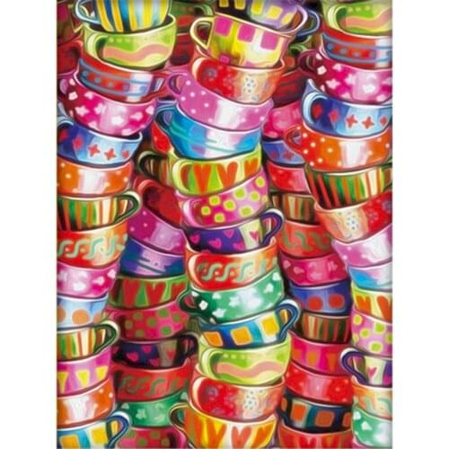 GATYZTORY DIY Painting By Numbers Colored cups Canvas Drawing Landscape Oil Painting HandPainted Home Decor Gift