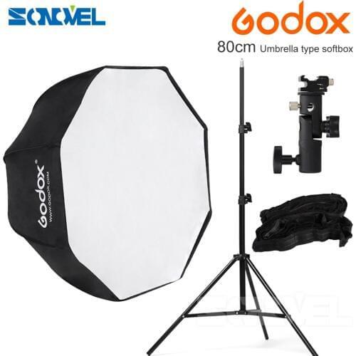 Godox 80cm octagon honeycomb grid umbrella softbox Light stand umbrella Hot shoe bracket kit for Flash Speedlite