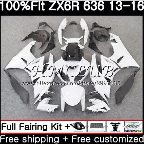 Injection For KAWASAKI NINJA ZX-636 ZX-6R 2013 2014 2015 2016 52HC.11 ZX 636 600CC glossy white ZX 6R ZX6R 13 14 15 16 Fairings