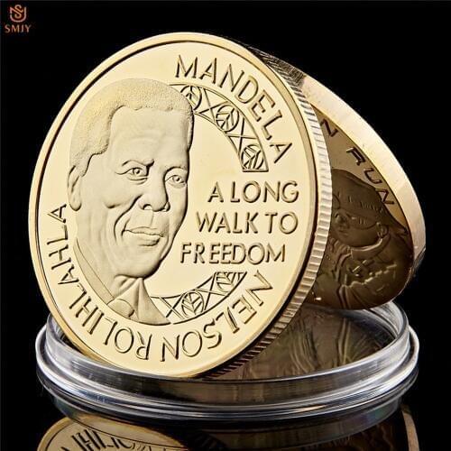 1993 Nobel Peace Prize Winner Nelson Mandela South Africa President Gold/Silver Plated Commemorative Coin Value Collection