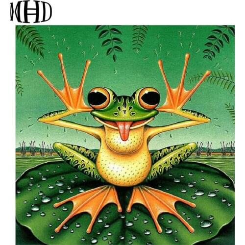 MHD diy Diamond Embroidery Diamond Cross Stitch Animal Full & Round Diamond Painting Frog 5d Crystal Picture Mosaic
