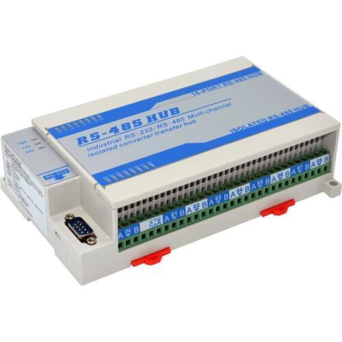 Lightning protection isolated bidirectional 16 way 16 port RS485 hub hub sharing device splitter