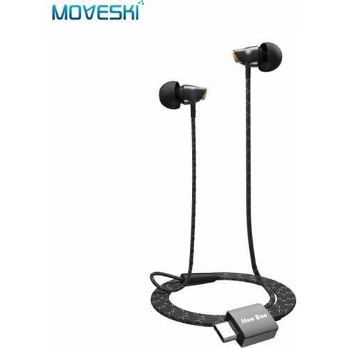 Moveski USB Type-C In-Ear Ceramic Stereo Earphone ANC Wire Control Headset Type C Digital Earphone Earbuds For Sumsang Huawei