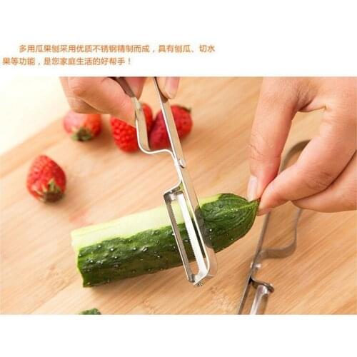 Stainless steel melon and fruit knife multi-functional jagged planer fruit peeler kitchen peeler knife