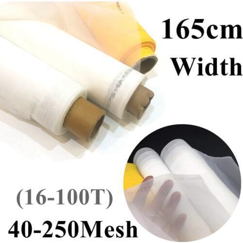 165cm Width 40/60/80/100/120/140/200/250Mesh White Polyester Silk Screen Printing Mesh Fiber Screen Mesh for Pcb Printing