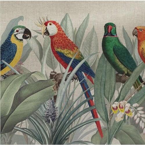 Parrots Birds Tropical Art Film Print Silk Poster Home Wall Decor 24x24inch