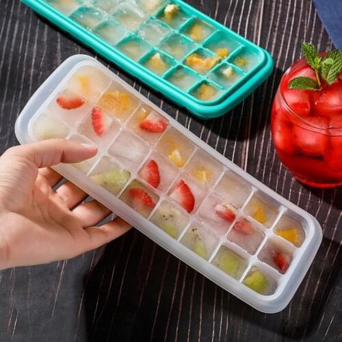 Silicone ice tray 24 compartments with lid silicone ice tray food grade consumer and commercial ice box silicone mold