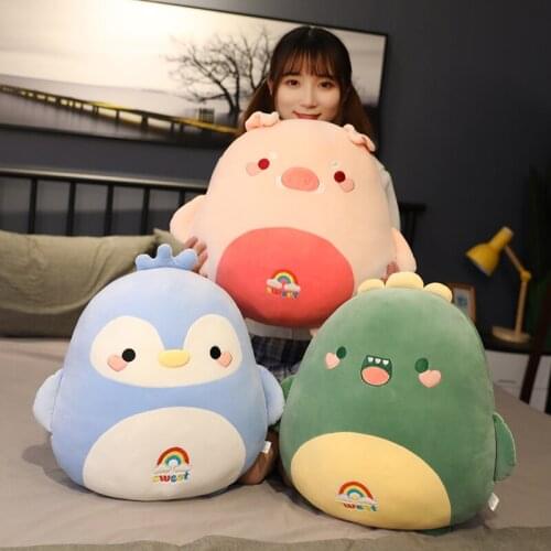 Cute Plush Dinosaur Pig Bear Toy Stuffed Cartoon Animal Soft Plushie Penguin Pillow Cushion Sofa Bed Home Decor Kids Girls Gift