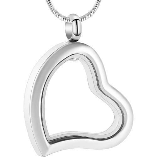 Glass Cremation Jewelry Heart Urn Necklace for Ashes Memorial Lockets for Ashes Stainless Steel Keepsake Urn Ashes Pendants
