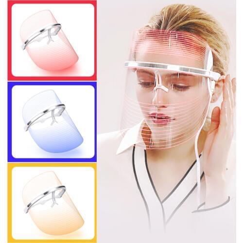 Led Light Therapy Facial Mask Skin Rejuvenation Machine Red Blue Orange 3 Colors Anti Acne Removal Wrinkle Korean Photon Beauty