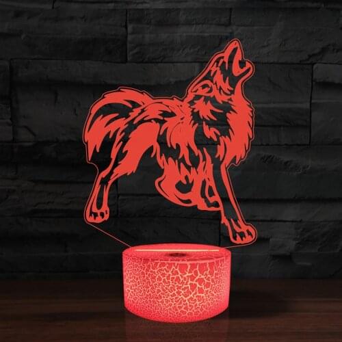 3D Lamp Animal Wolf Color Changing Nightlight for Room Decor Led Night Light Kids Boys Gift Birthday Holiday Dropshipping 2021