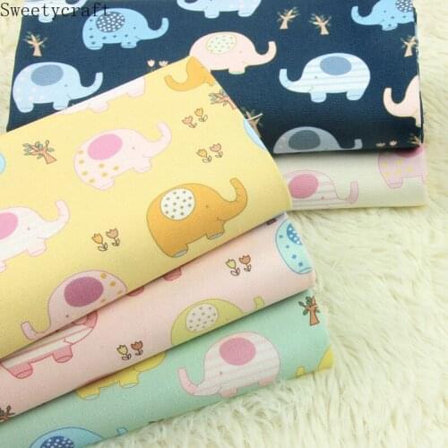 110x45cm Fabric By the Yard Patchwork Telas Tissu Costura Sewing Cotton Fabric Elephant Printed DIY Handmade Bag Mask Home Decor
