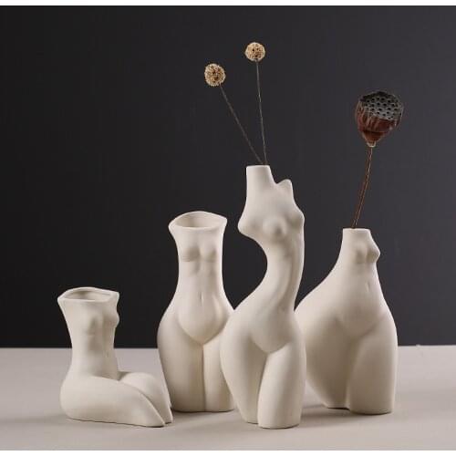 Aesthetic Human Woman Body Vases For Decoration Ceramic Vases For Decoration Luxury Dried Flower Vase Small Fresh Flowers Home