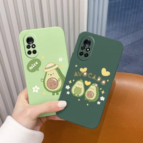 Fruit Couple Protection Case For Huawei Nova 8 7 Pro SE 6 Soft Liquid Silicone Phone Cover For 5 Pro 5Z 5I 5Ipro 5T 4 4E Case