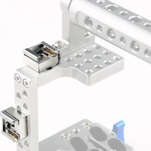1/4" Aluminum CNC Hot Cold Shoe Mount Adapter for DSLR Camera Vide Cage Rig Flash LED Light Microphone