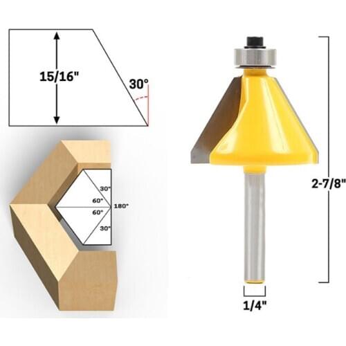 1 / 4 handle 30 degree bevel cutter bevel cutter bevel cutter woodworking milling cutter multi angle engraving cutter