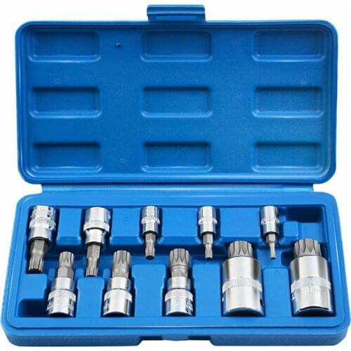 10pcs 12-corner Sleeve Quick Wrench Twelve Corners Batch-head Star Plum-shaped Batch-mouth Spline Screwdriver With Tapered Keys