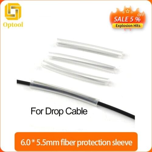 Free 1000pcs/lot Fiber optic tube 6.0*5.5mm Fiber Cable Protection Sleeves FTTH heat shrink splice protector for Drop Cable