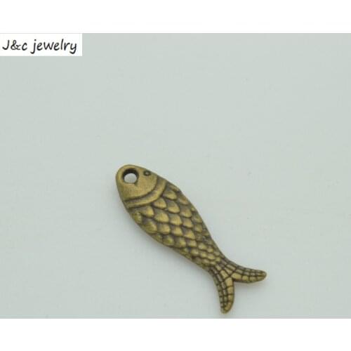 25 pcs 23*7 mm Zinc Alloy Ancient bronze fish DIY Charms Pendants D776